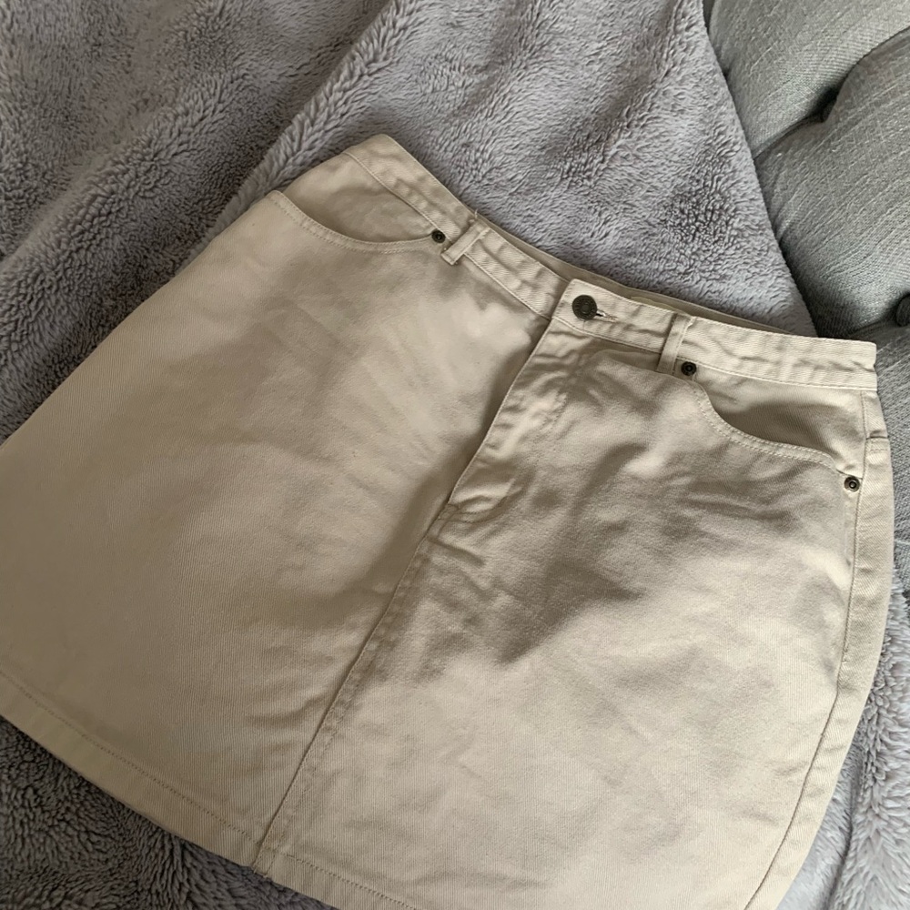 Eddie Bauer Cream Cotton Mini Skirt